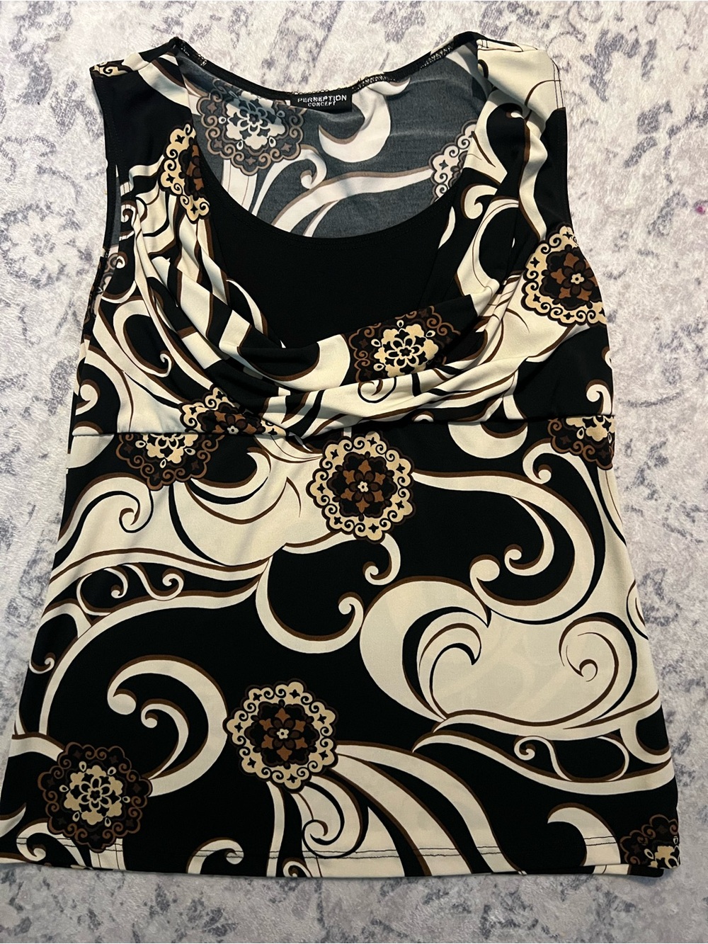 Cowl Neck Printed Y2K Perceptions blouse